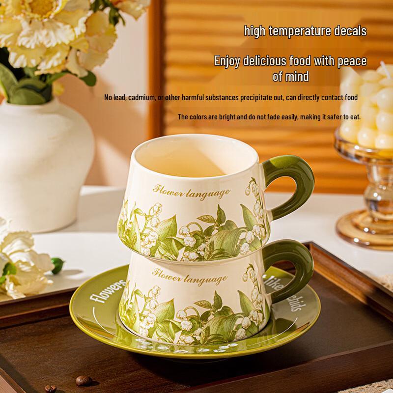 Lily of the Valley Ceramic Coffee Cup & Saucer Gift Set