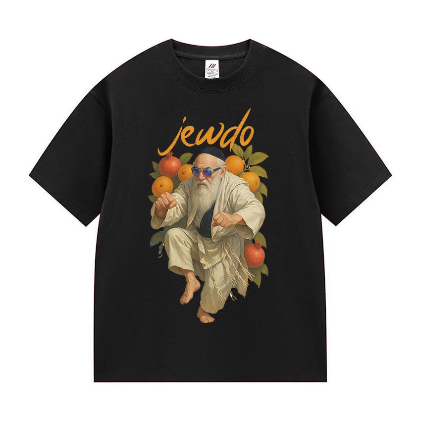 Jew-Jitsu Jewish Judo Karate Funny Meme Print T Shirt Men's Clothing Vintage Oversized T Shirts Fashion High Quality Cotton Tees