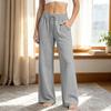 Damen Wide Leg Jogginghose Lockerer Gerader Schnitt Lässige Jogginghose mit Taschen