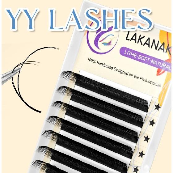 LAKANAKU 6trays/set Fio YY Eyelash Extensions YY Lashes Natural Soft Volume Brasileiro Premade Fans Cilios