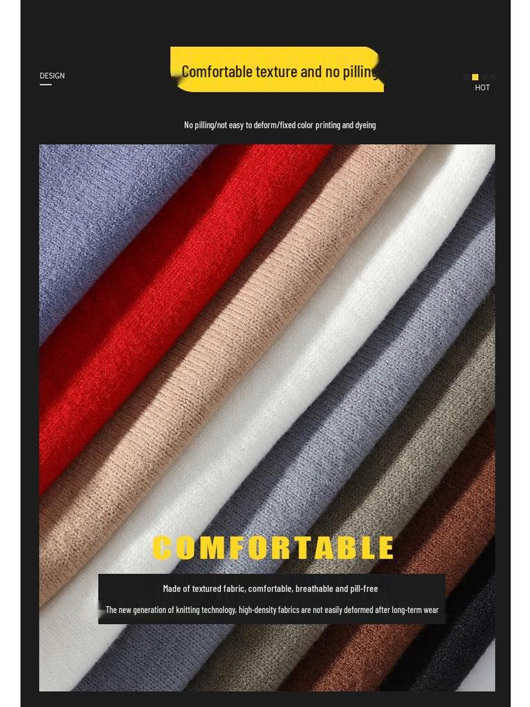 Men's High Neck Solid Color Sweater - Thick, Trendy, and Versatile Knitwear