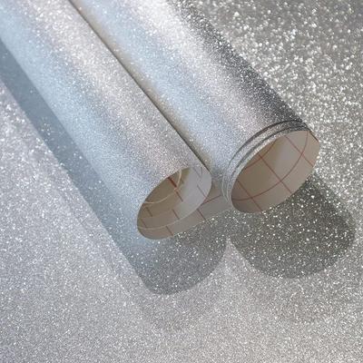 Silver Gift Wrapping Paper Bedroom Dining Room Background Wall Moisture-proof Furniture Renovation Self-adhesive Wallpaper