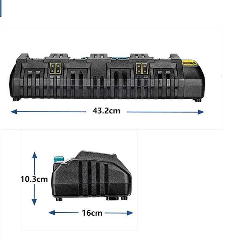 Professional 4-Port Battery Charging Station 8A Fast Charging Base DCB104 for Power Tool with Safety Diagnostics