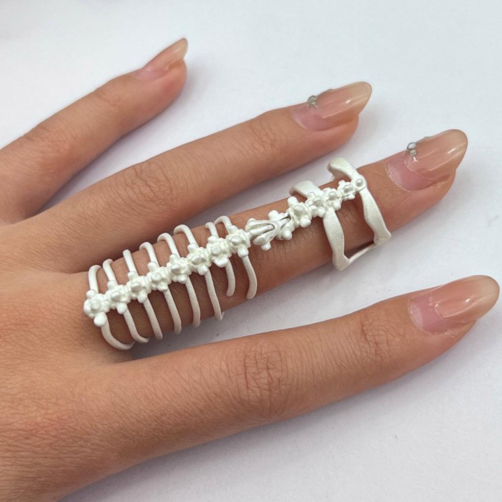 Adjustable Open Rings Unique Spine Designs Stylish Hollow Rings Suitable for Punk and Alternative Style Enthusiasts