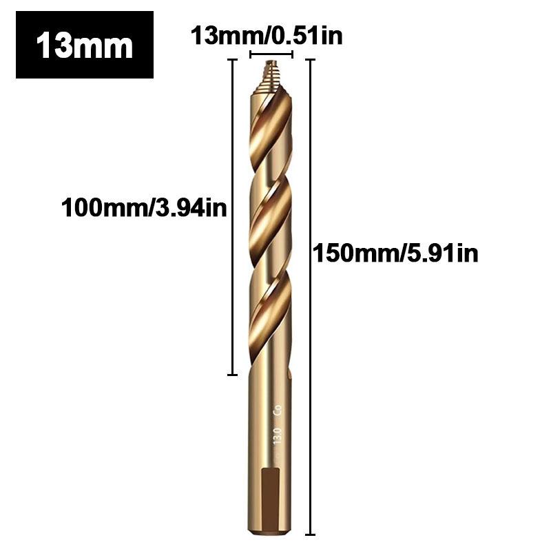 Cobalt Step Drill Bit M35 High Speed Steel Straight Shank 3-13mm HSS Twist Bit for Metal Stainless Steel Iron Drilling