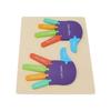 Jigsaw Puzzle Toy Palm Shape Color Cognition Educational  Wooden Puzzle Toys for Toddlers
