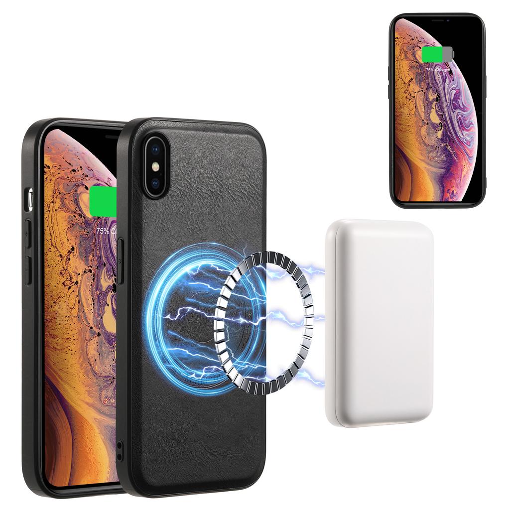 DENIOR For iPhone X/XS Case Compatible with MagSafe Cowhide Texture Shockproof Phone Cover