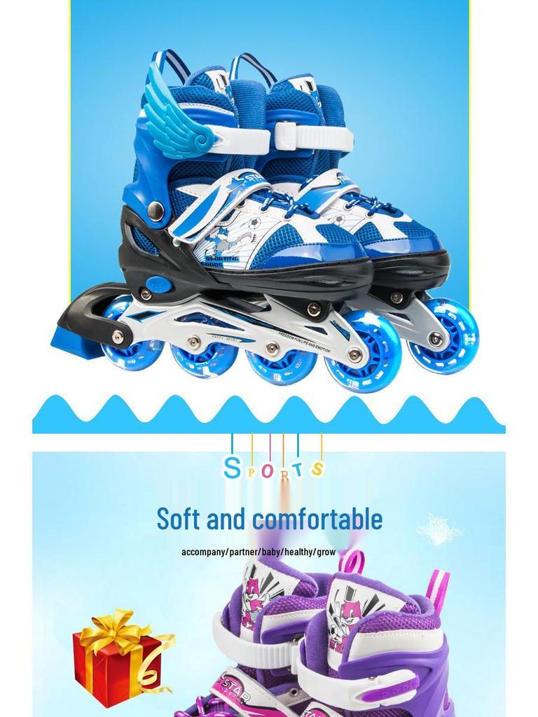 Children's Flashing Ice, Roller, and Inline Skates for Boys and Girls