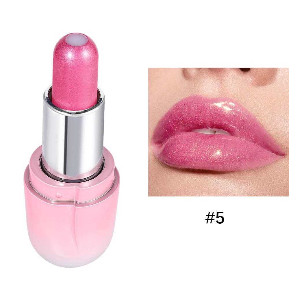 Sandwich Lipstick Pearlescent Long Lasting Waterproof Glitter Lipstick Shimmer Pearlescent Shiny Metallic Pink Lip Gloss Lip Glaze