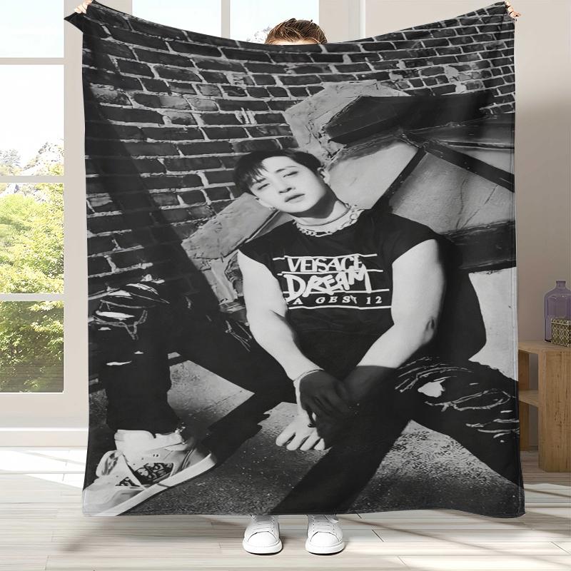 Bang Chan Kpop Stray Kids Flannel Blanket,Ultra Soft Warm Plush Throw for Home Bedroom Bed Sofa Cover Camping Picnic gift