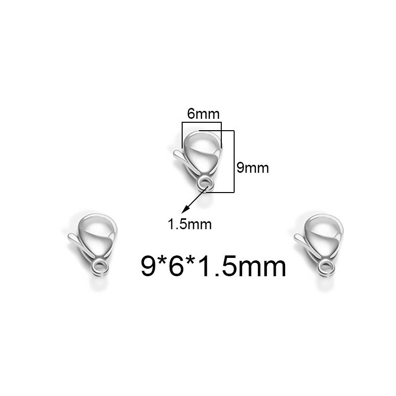 Semitree 25Pcs Stainless Steel Gold Black Lobster Clasps Jewelry Findings DIY Necklace Bracelet Making Accessories 9/10/12/15MM