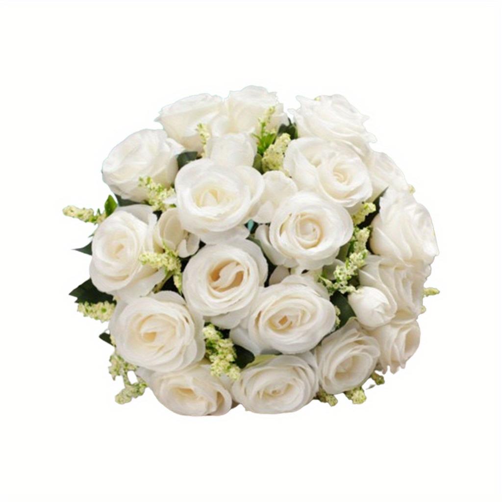 Champagne Wedding Bouquet for Bride Bridesmaid Artificial Roses Bouquet for Wedding Church Home Decoration, Gifts