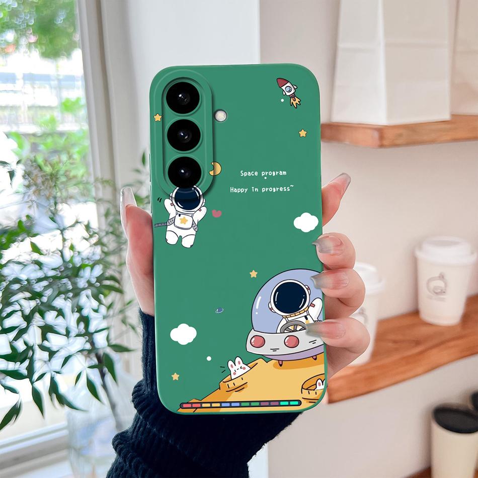For Samsung S26 Ultra Phone Case For Galaxy S26 Plus Cute Astronaut Liquid Silicone Full Coverage Anti Drop Soft Durable Bumper
