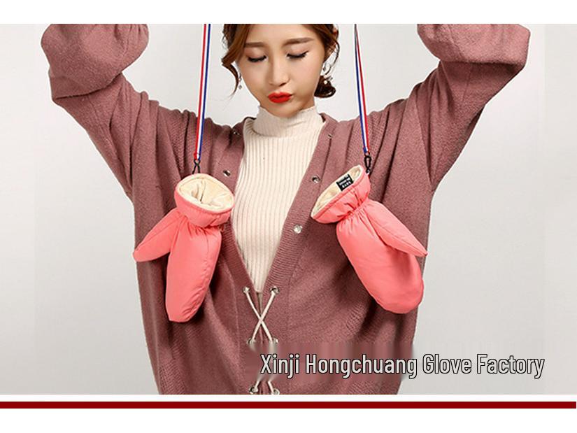 Wiatroszczelne Zimowe Rękawice Rowerowe Męskie i Damskie - Grube, Ciepłe Rękawice Łapawice Bawełniane