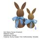 1 Paar Rattan-Optik Hasen-Dekorationsset Große Kleine Hasenstatue mit Schleifen-Dekor Frühlings-Tischdekoration Bauernhaus Heim Osterdekoration