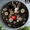 Vintage Rabbit Metal Tin Sign Easter Wall Decor Kitchen Home Art
