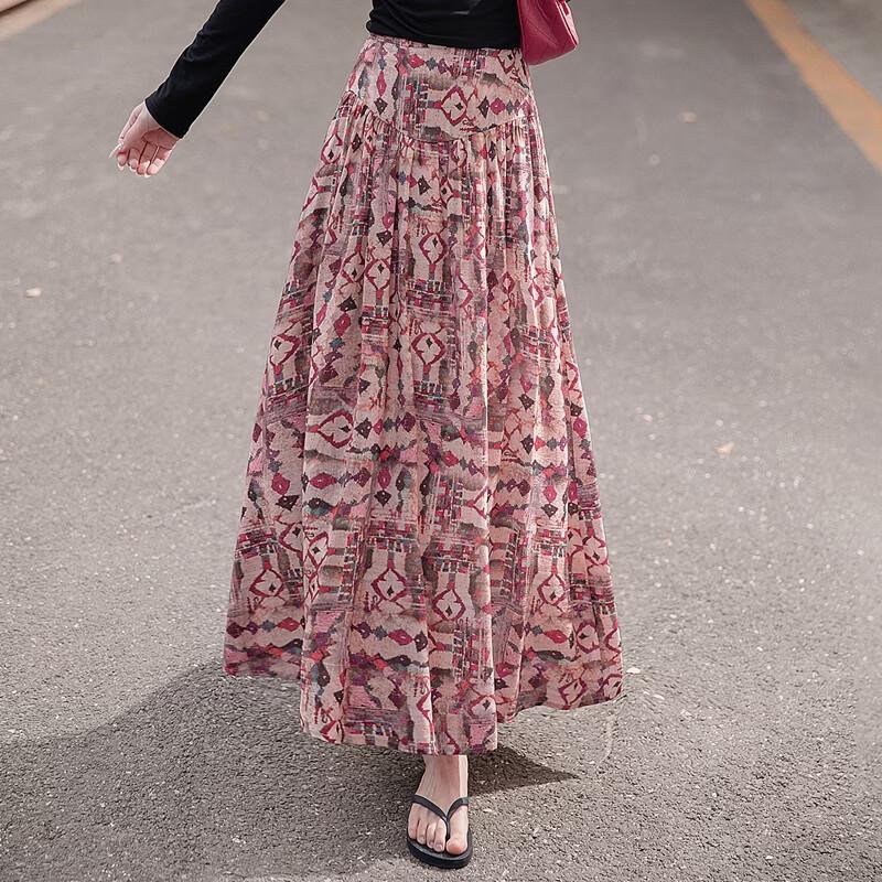 Women's Floral High-Waist A-Line Maxi Skirt
