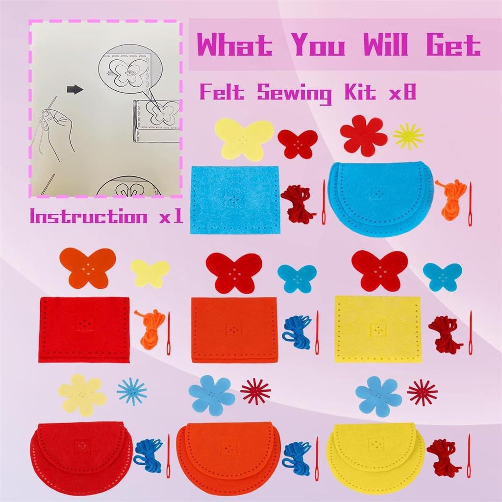 DIY Sewing Set 8 Packs Beginner Wallet Handmade Set Girls Handmade Gift