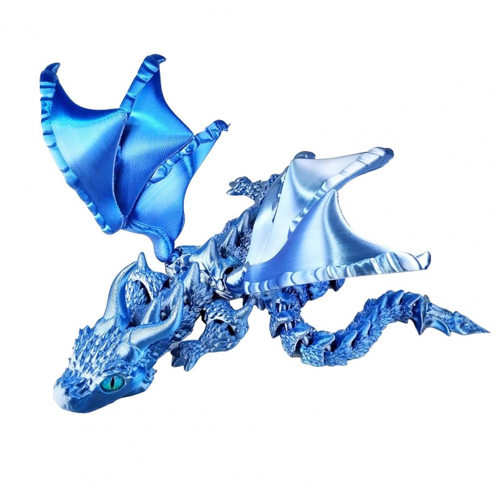 3D Printed Dragon Ornament Stress Relief Articulated Dragon Figurine With Wings Flexible Realistic Dragon Sculpture Home Decor