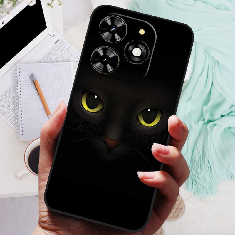 For Tecno Spark 20 Pro Case Black Silicone Bumper Wolf Lions Soft TPU Covers for Tecno Spark 20C 20 Funda Coque Spark20 KJ5
