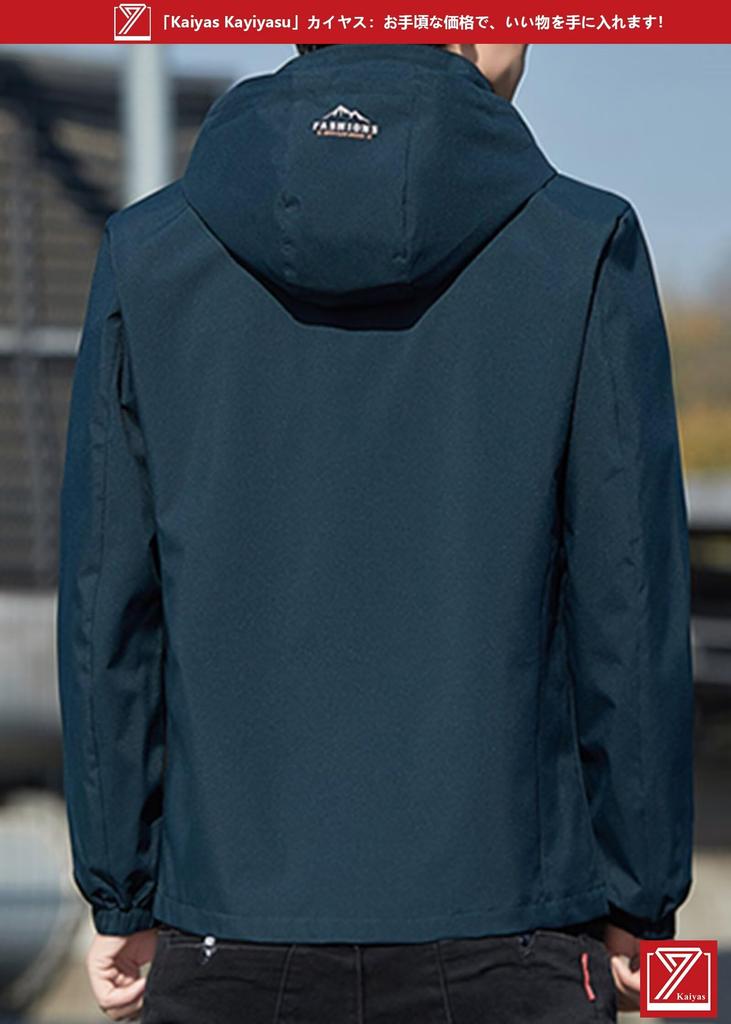 Kayiyasu Mountain and Large Sizes Supports Includes Cold Weather Suitable for and and Winter Men's Windbreaker, Parka, Water-Repellent Windproof,