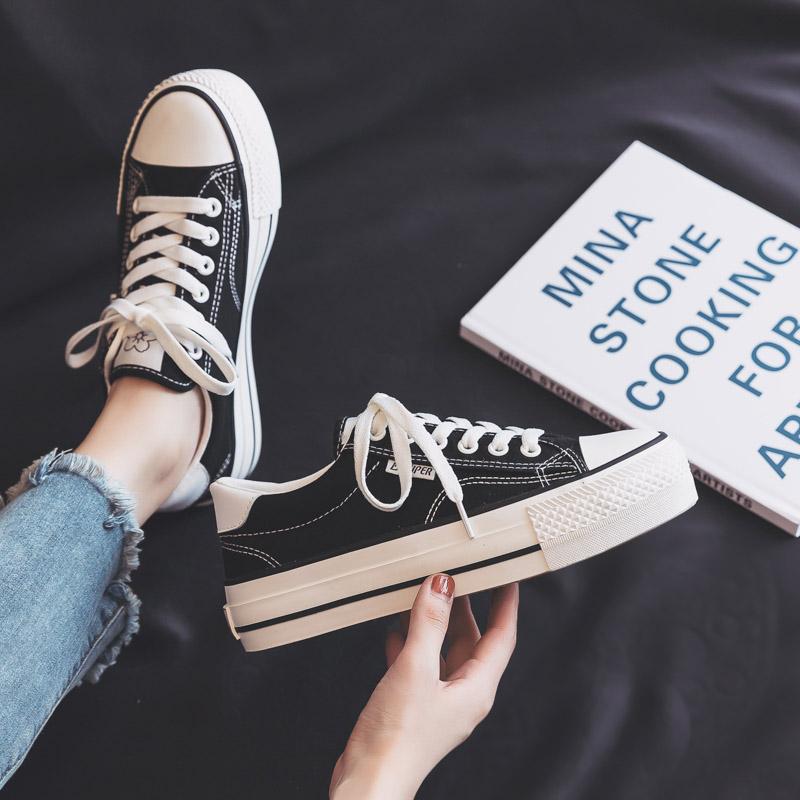 Summer Platform White Canvas Shoes New Casual Board Shoes Cloth Shoes