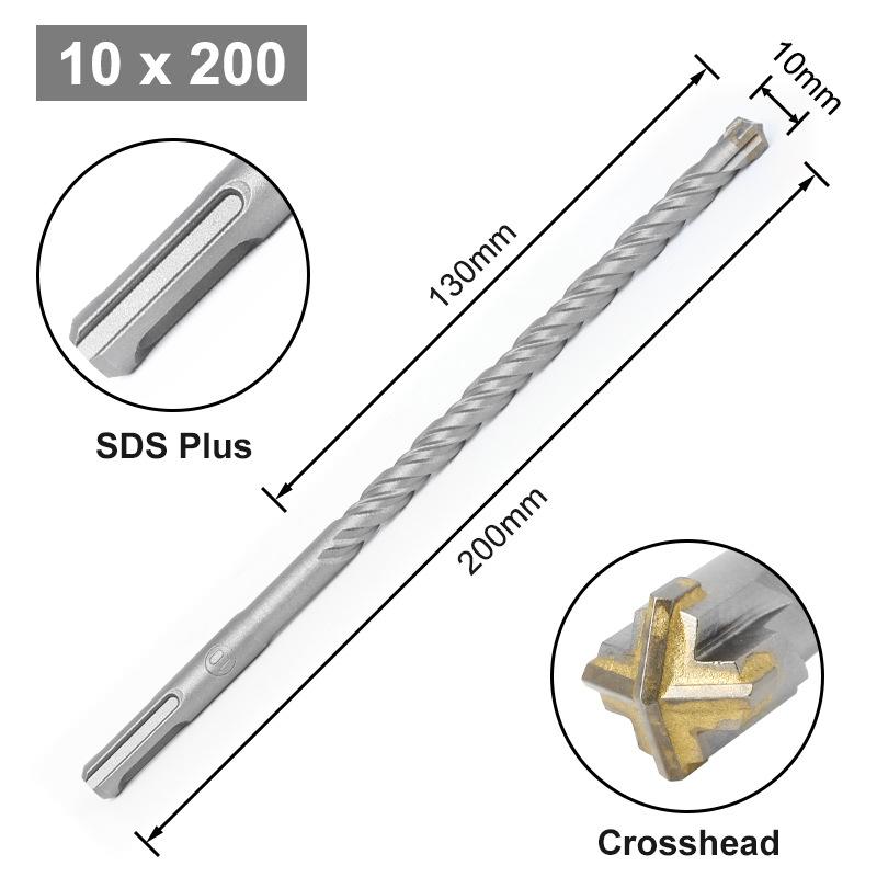 Cross Bit Four-Blade Electric Hammer Bit Carbide Impact Drill Concrete Reinforcement Square Shank Round Shank Five-Pit Shank