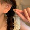 Step by step, broken silver, fringed earrings, women's cold wind temperament, long stud earrings, new Chinese simple earrings.