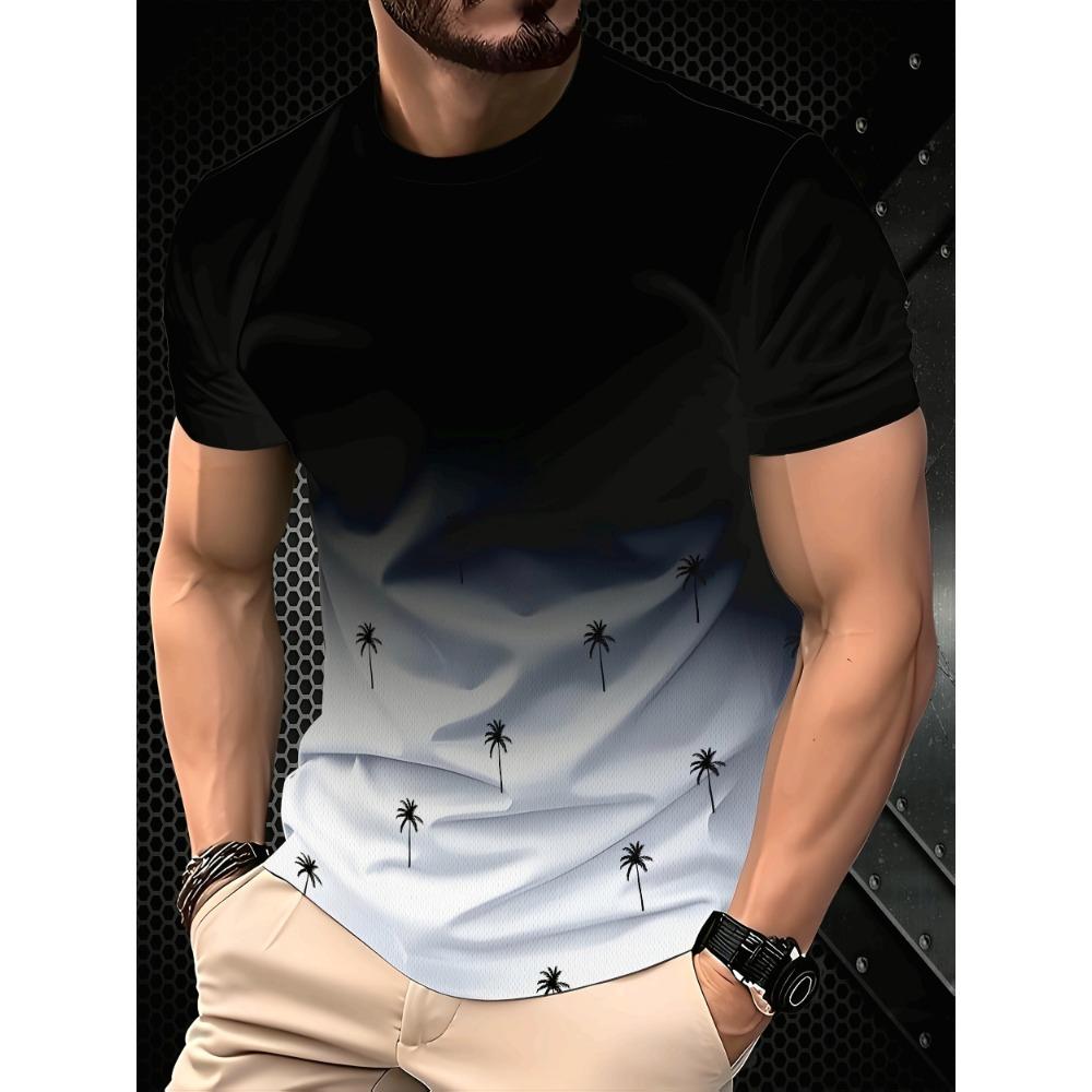 Men's Short Sleeved T-shirt, Fashionable Men's Short Sleeved Shirt, Casual Striped Pattern T-shirt, Oversized Clothes