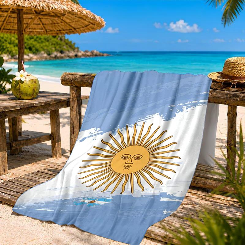Asciugamano da Spiaggia con Design della Bandiera Argentina, Asciugatura Rapida, Facile da Curare, Adatto Sia per il Fitness che per le Vacanze al Mare, Essenziale per lo Sport