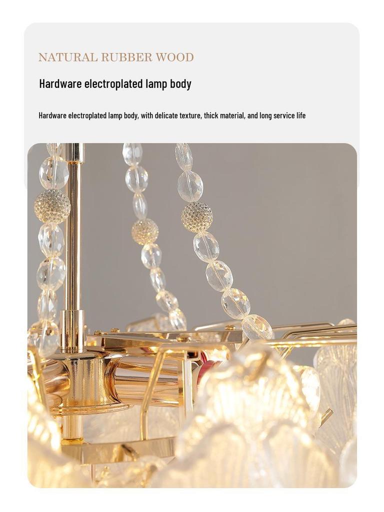 Modern Luxury Crystal Chandelier: Warm, Romantic Lighting for Living Room, Master Bedroom, or Children's Room