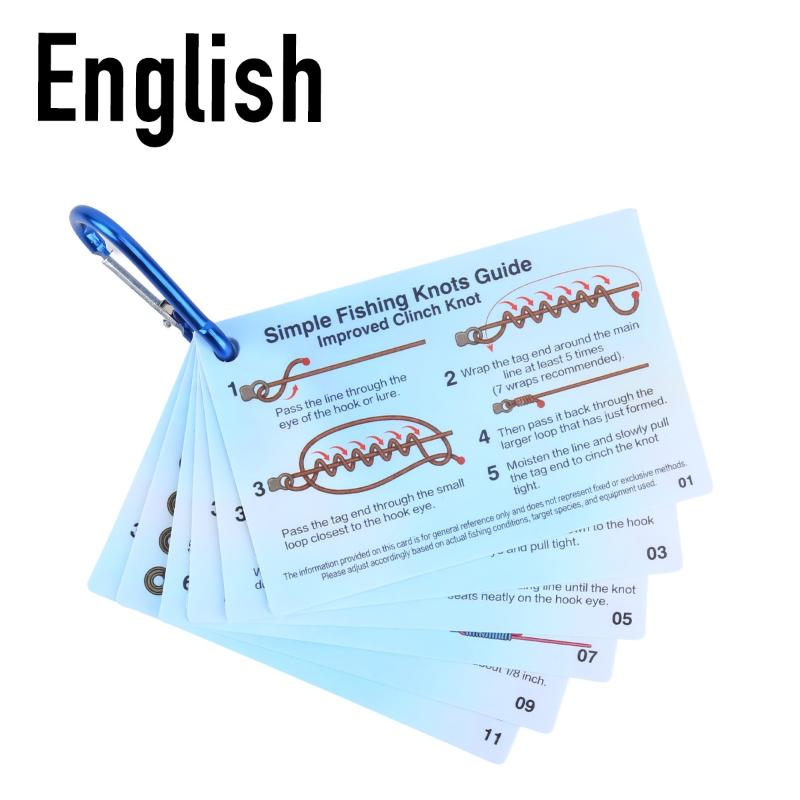 6Pcs/1Set Fishing Knot Guide Card, Containing 12 Of The Most Practical Fishing Knots, With Storage Buckle, Durable Pvc Card