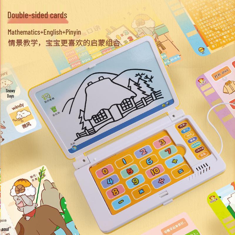 Kid's Learning Laptop Toy: Early Education Computer with Card Slot