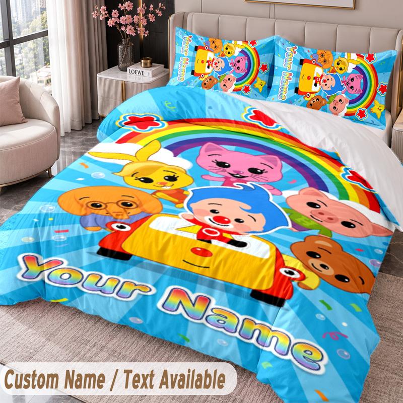 Custom Name Text 3Pcs Bedding Set El Payaso Plim Plim Duvet Cover And Two Pillowcases