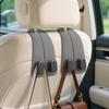 Hangerspace Headrest Hooks, Set of 2, Leather & Metal for Cars, Double Hooks, Bag