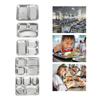 Dinner Plates Food Plate Stainless Steel 2/3/4/5 Grids Dinner Tray Dinnerware Divider Plate For School Lunch Container