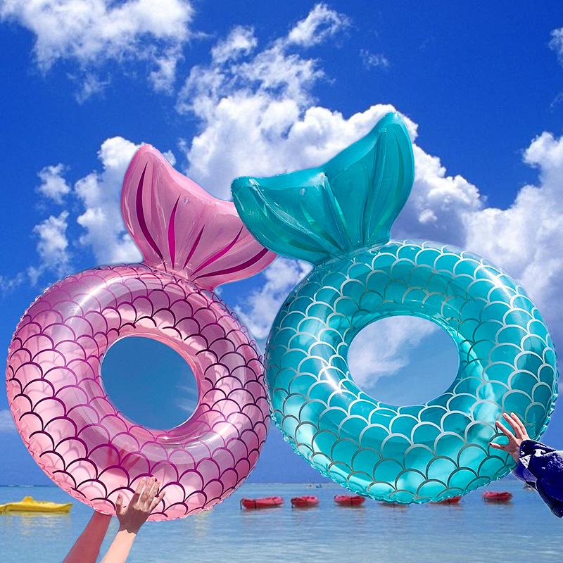 Inflatable Adult Mermaid Tail Swim Ring & Floating Water Chair