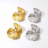 Elegant Leaf Design Earrings for Women - Titanium Steel, European & American Fashion, High-End Feel Jewelry