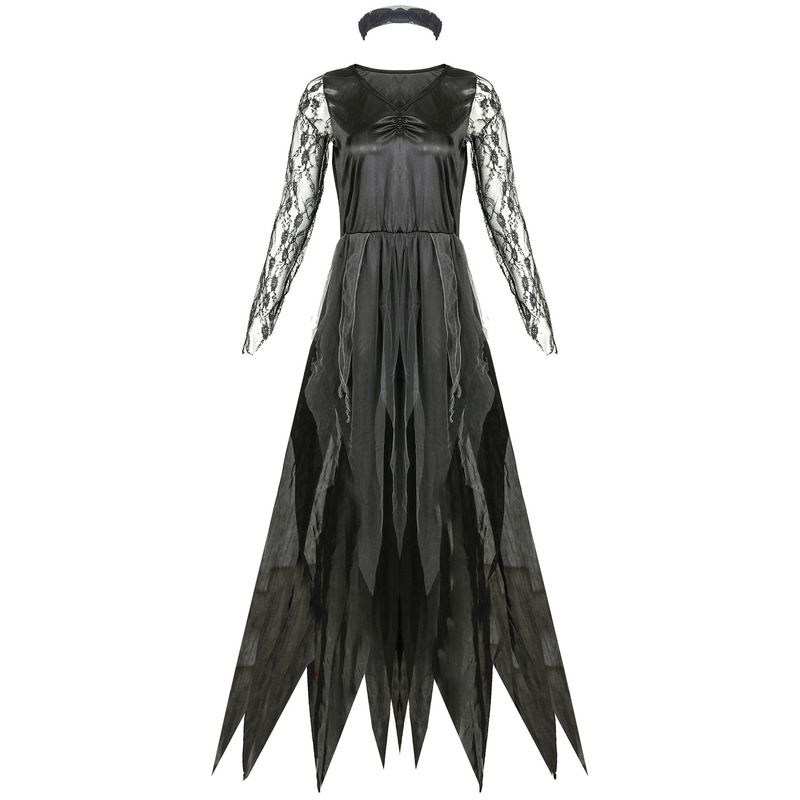 

Костюм Невесты-зомби Кладбище Призрак Труп Женский Хэллоуин Плюс Маскарадный костюм XL