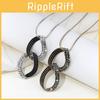 Chic Korean Style Long Circle Necklace For Women Featuring Dazzling Alloy And Gemstone Detail