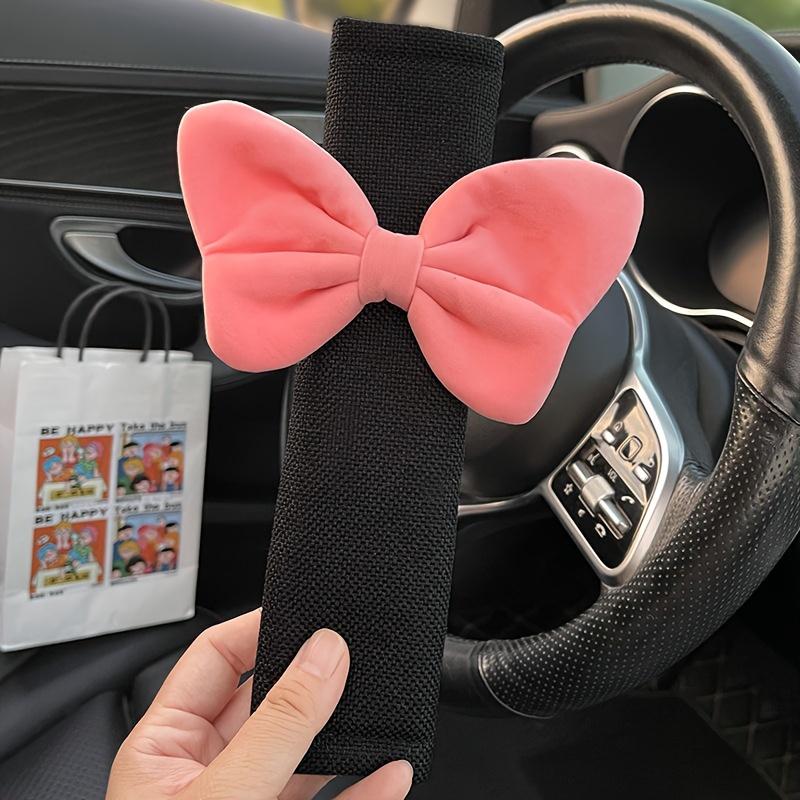

Cute Bow Car Safety Belt Shoulder Cover Car Insurance Strap Cover Anti-Strangulation Interior Decoration рожевий