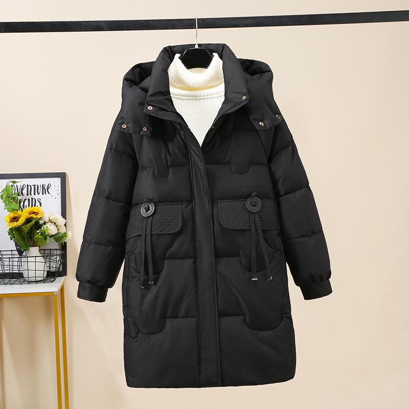 Down Padded Jacket Women's Winter 2025 New Cotton Jacket Mid-length Korean Version Loose Hooded Thickened Warm Jacket Padded Jacket