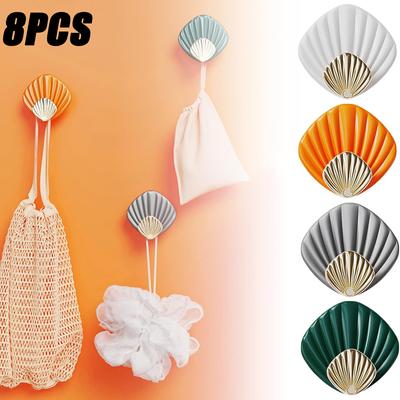 8PCS Luxury Hooks Self-adhesive Acrylic Bathroom Hooks Waterproof Towel Holder Home Door Metal Hanging Hook Home Accessories