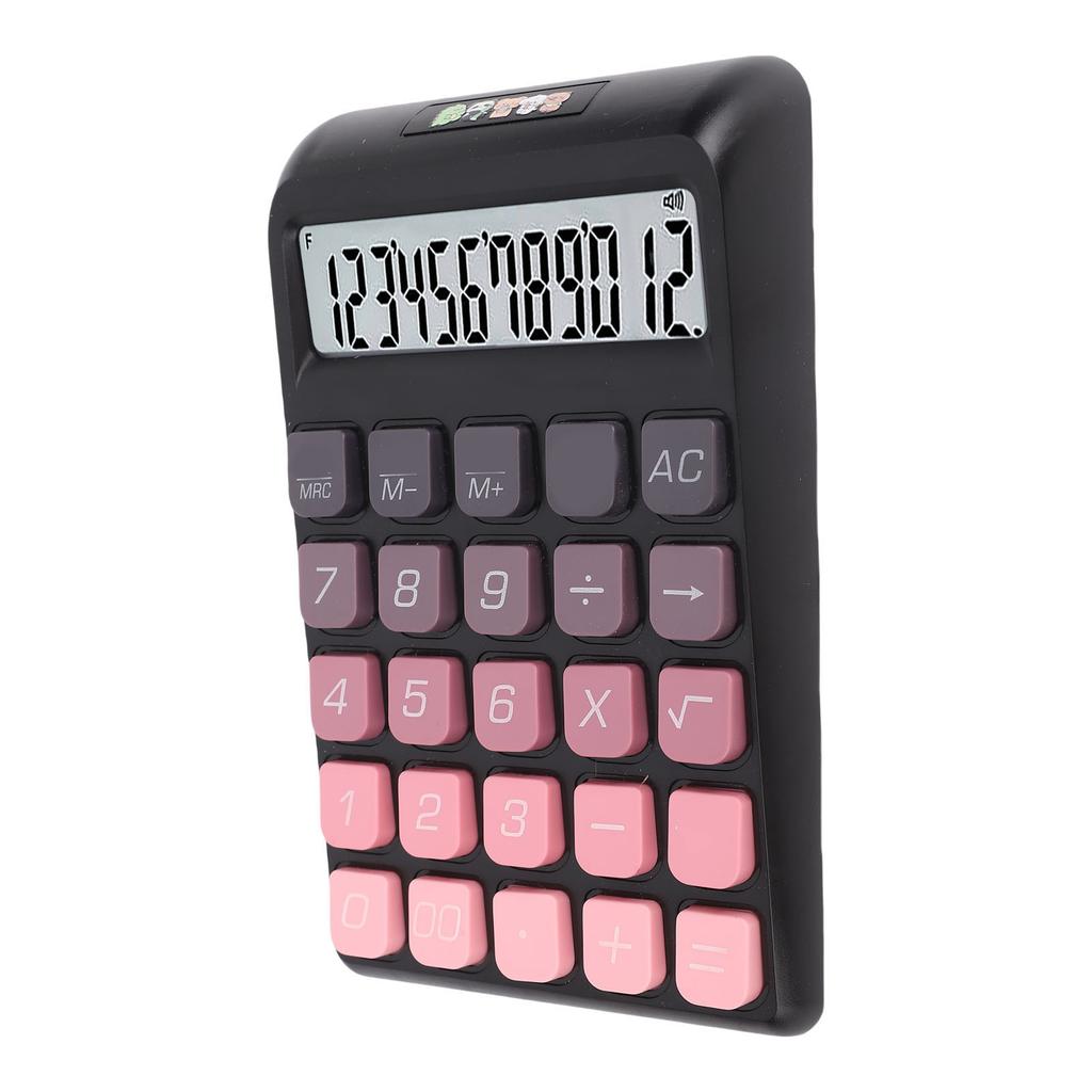 Desktop Calculator 12 Digits LCD Display Large Buttons Ladder Keypad Calculator for   School
