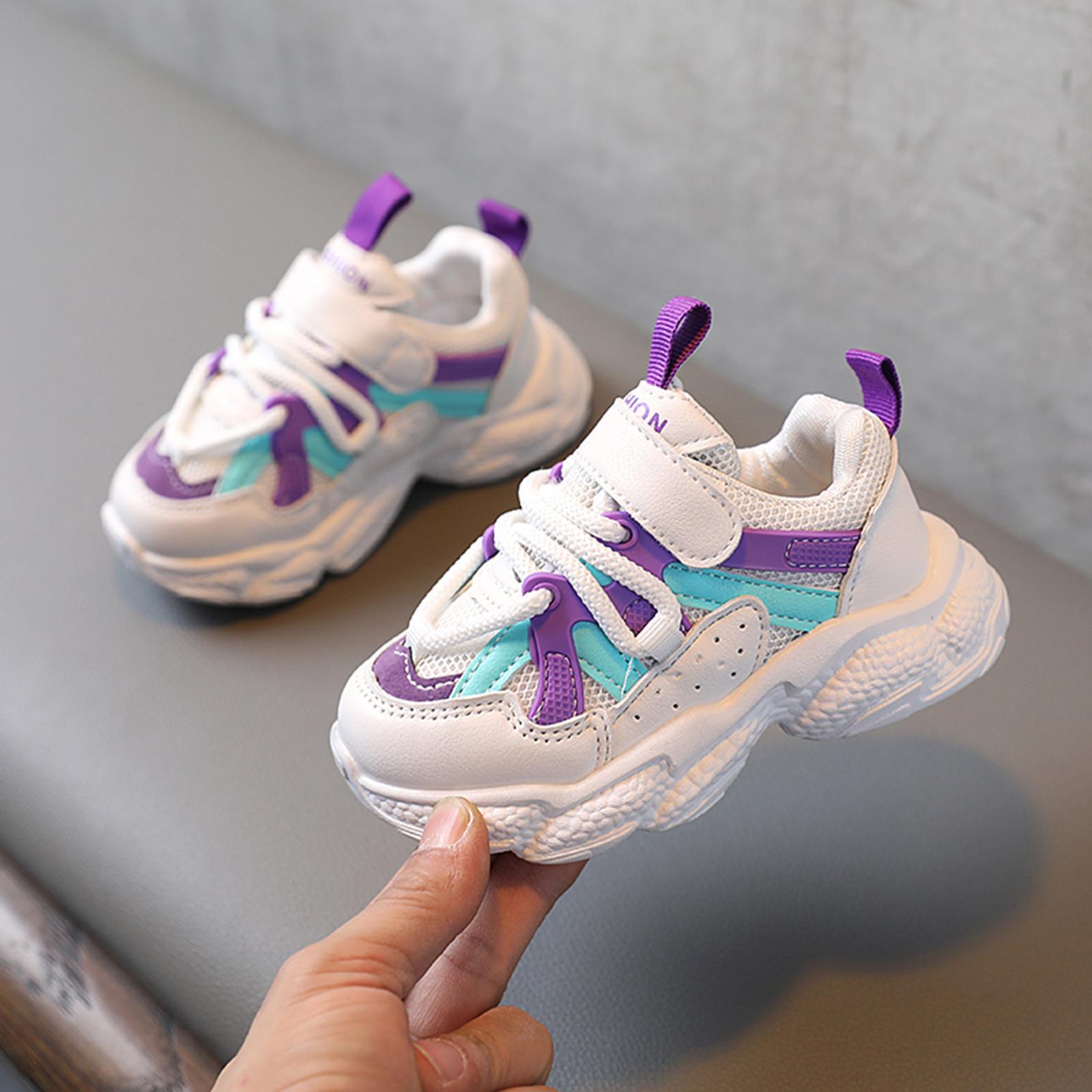 

Младенческая дышащая мягкая обувь с сеткой для маленьких девочек и мальчиков 22 фиолетовый