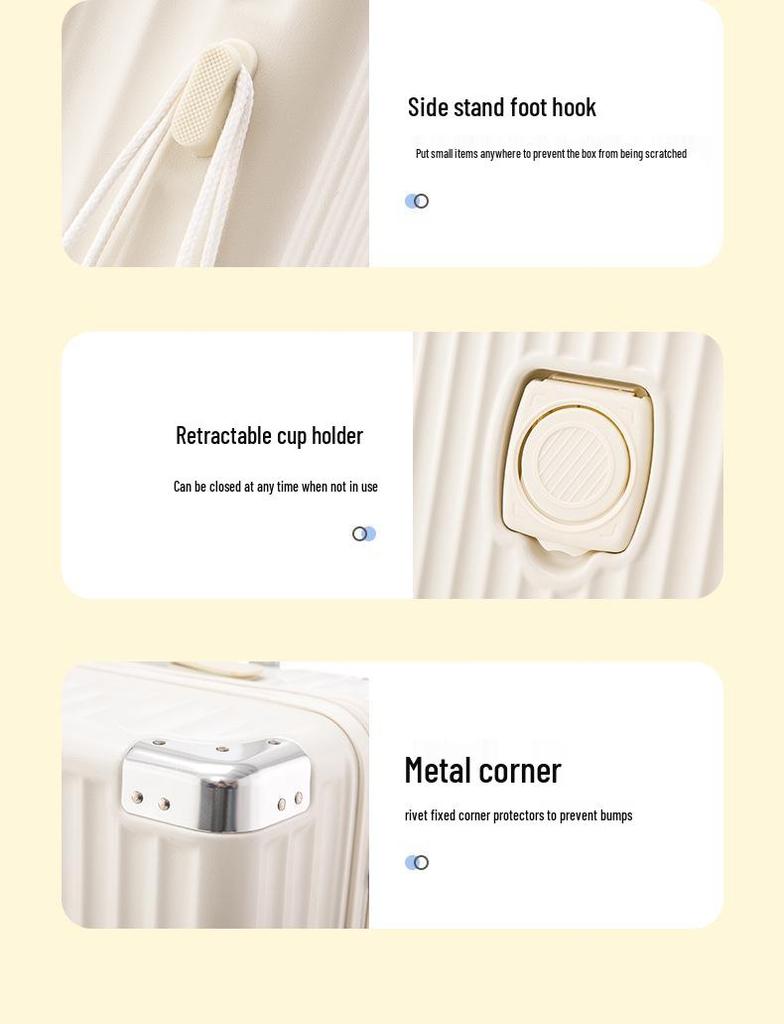 Women's Sturdy Carry-on Suitcase Set: 20-Inch, 24-Inch, & 26-Inch with Combo Lock, Large Capacity, Durable Design.