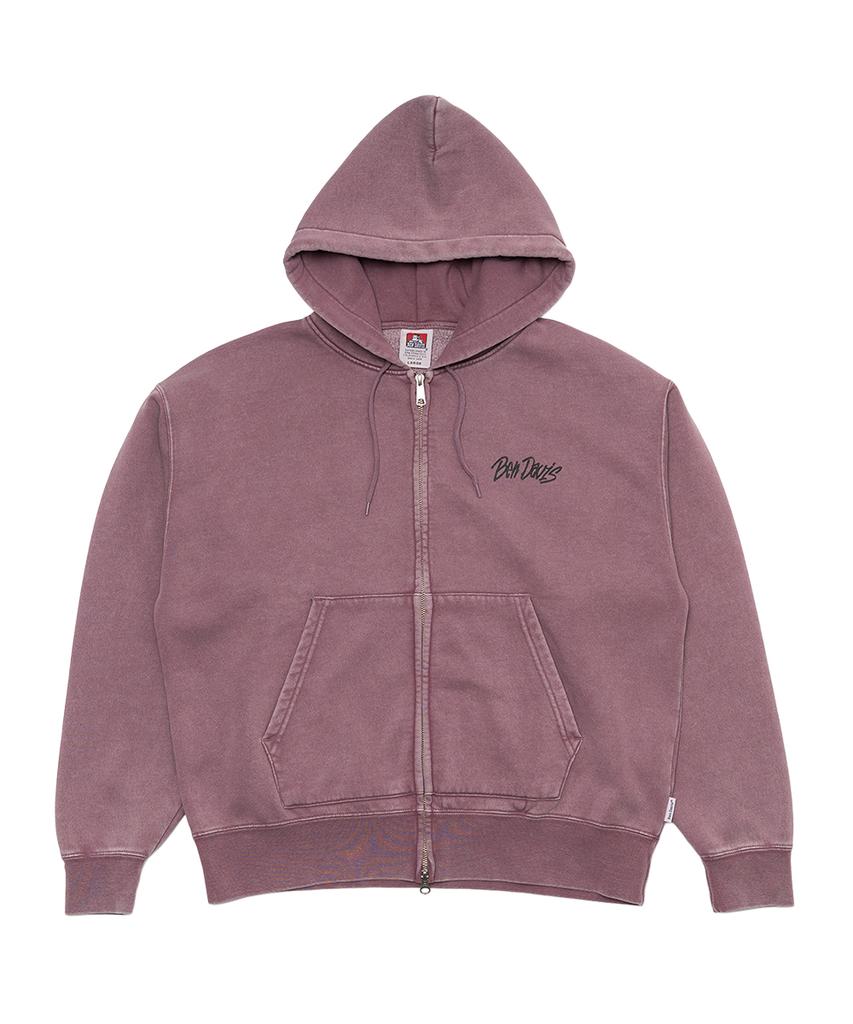 Ben Davis Graphic Faded Zip-Up Hoodie Pink