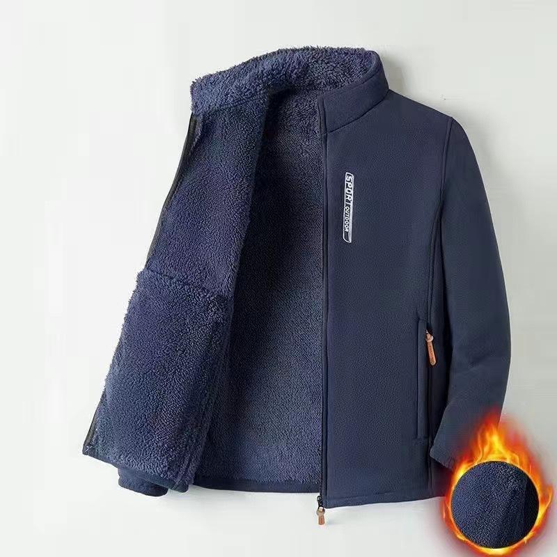 

[Флис] Утепленная флисовая куртка на осень и зиму Мужской уличный ветрозащитный и холодостойкий флисовый свитер Теплая флисовая куртка XL [45kg-62.5kg]