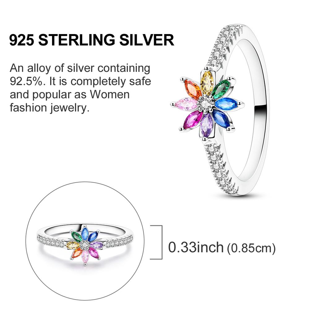 925 Silver Rings Original Design Blue Zircon Star Moon Finger Rings For Women High Quality Wedding Jewelry Gift