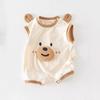 Cartoon Bear Sleeveless Baby Romper for Boys and Girls